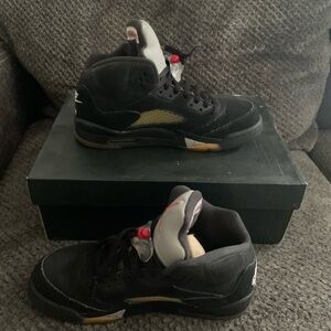 2016 Nike Air Jordan 5 V Retro OG Black Metallic Silver 845036-003 Size 6.5y